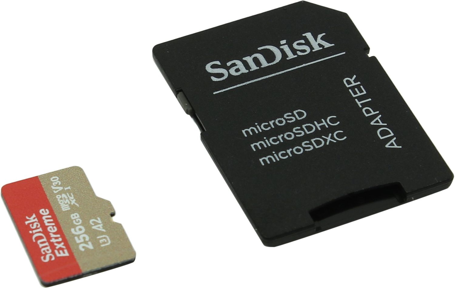 Карта памяти Sandisk micro SDXC 256Gb Extreme UHS-I U3 V30 A2 + ADP (160/90 MB/s) от Kotofoto