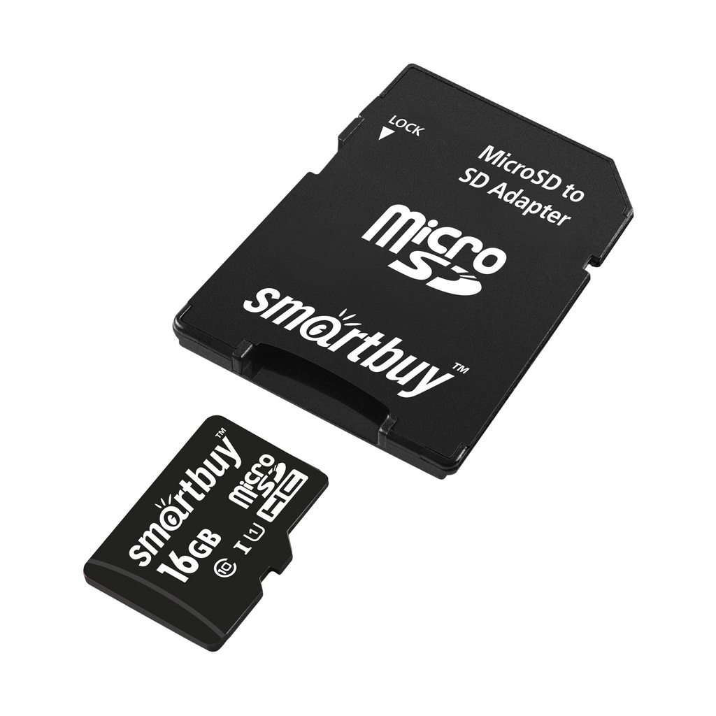 Карта памяти SmartBuy micro SDHC 16Gb Class 10 UHS-I + ADP карта памяти адаптер micro sdhc smartbuy class 10 8 gb