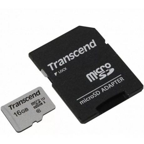 Карта памяти Transcend micro SDHC 16Gb 300S UHS-I U1 + ADP (90/45 Mb/s) - фото 1