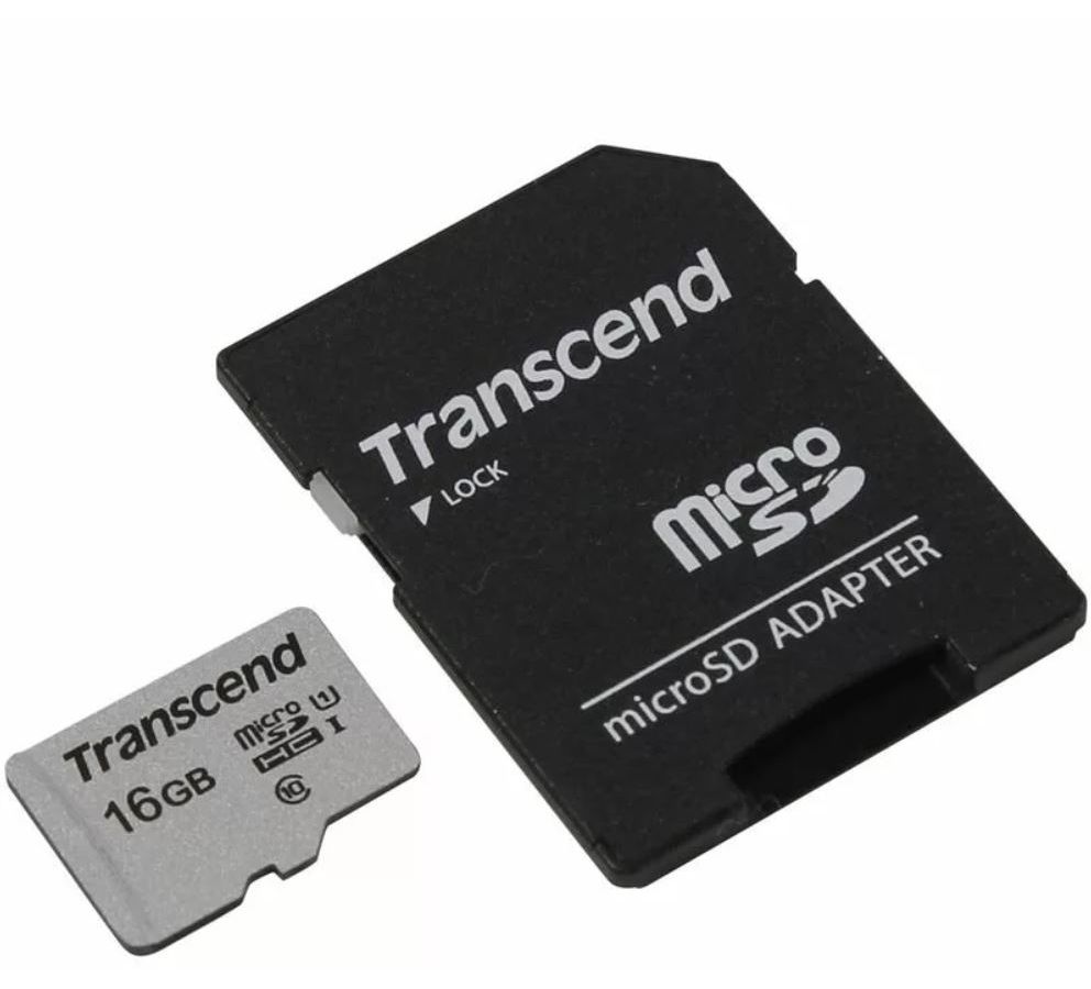 Карта памяти Transcend micro SDHC 16Gb 300S UHS-I U1 + ADP (90/45 Mb/s) цена и фото