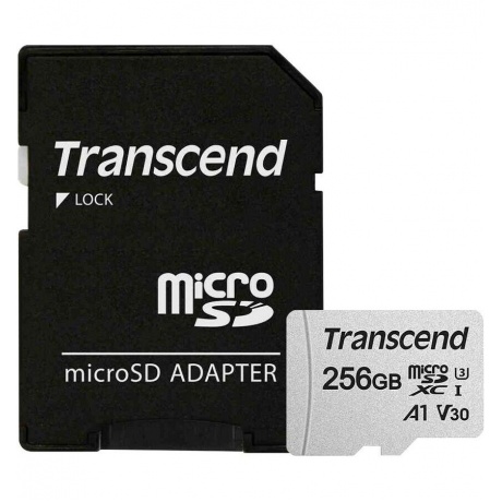 Карта памяти Transcend micro SDXC 256Gb 300S UHS-I U3 V30 A1 + ADP (90/45 Mb/s) - фото 1