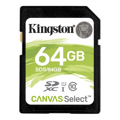 Карта Памяти 64Gb Kingston Canvas Select SDXC UHS-I (80/10 Mb/s) - фото 1
