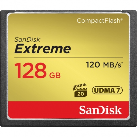

Карта Памяти CF 128Gb Sandisk Extreme (120/85 Mb/s)