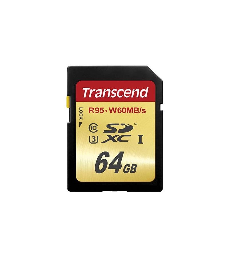 Карта памяти Transcend UHS-I U3 SD card 64GB (TS64GSDC500S) карта памяти transcend sdxc uhs i card 64gb class10 600x