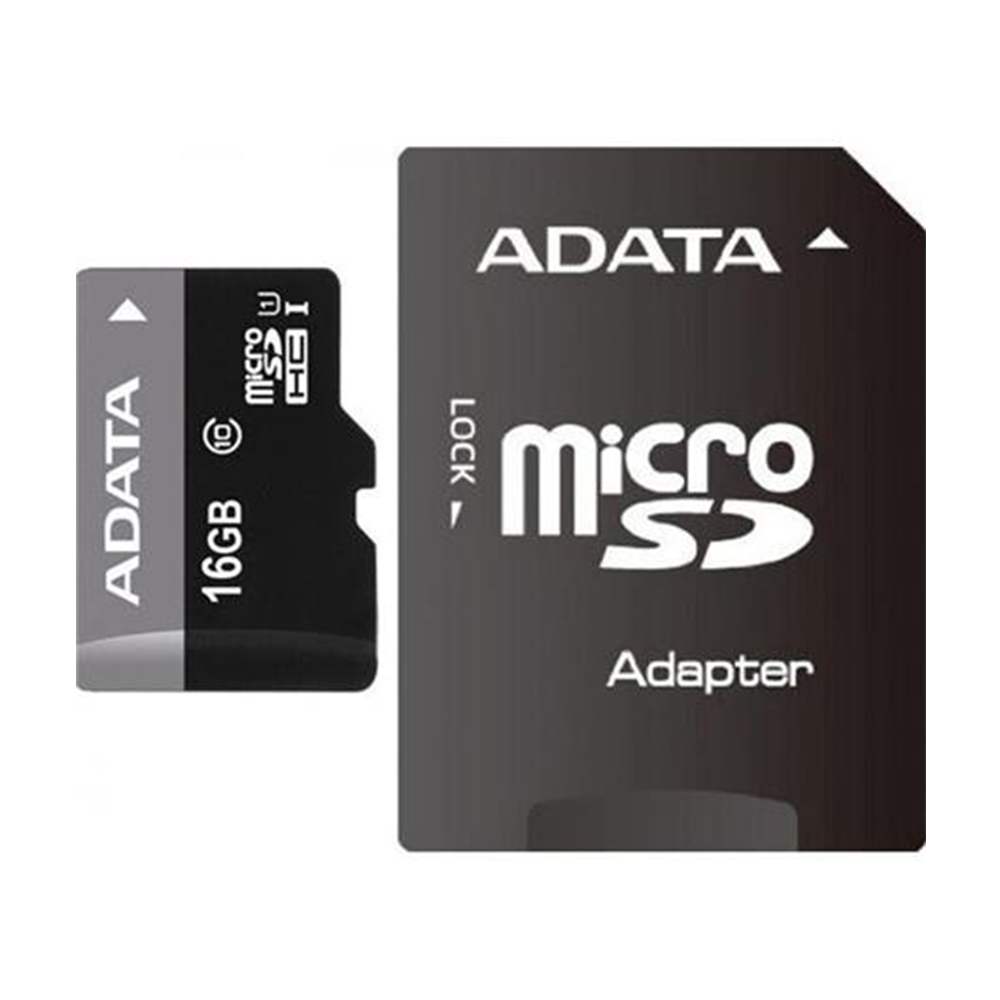 Карта памяти ADATA Premier 16Gb microSDHC Class 10 UHS-I U1 + SD adapter AUSDH16GUICL10-RA1 - фото 1