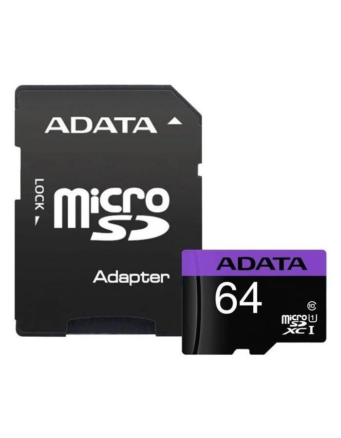 цена Карта памяти A-Data microSDXC 64Gb (AUSDX64GUICL10-RA1)