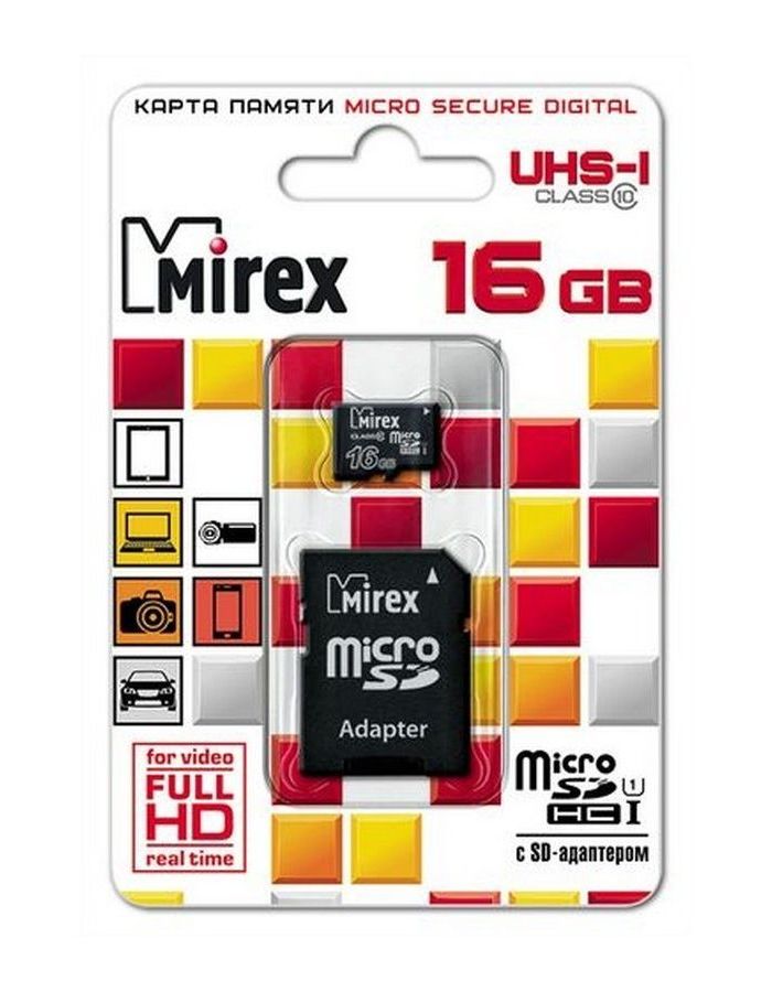 карта памяти Mirex microSD 16Gb (class 10) - фото 1