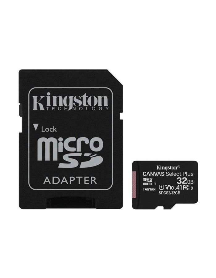 Карта памяти Kingston microSDHC 32Gb microSDXC Class 10 (SDCS2/32Gb)