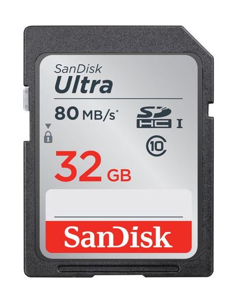 Карта памяти SanDisk Ultra SDHC Class 10 UHS-I 80MB/s 32GB (SDSDUNR-032G-GN6IN) - фото 1