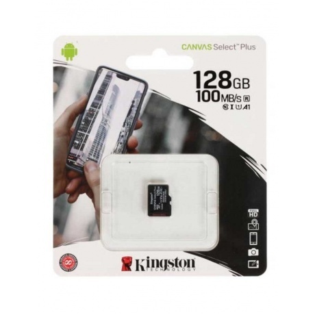 

Карта памяти Kingston microSDXC 128Gb Class10 SDCS2/128GBSP w/o adapter