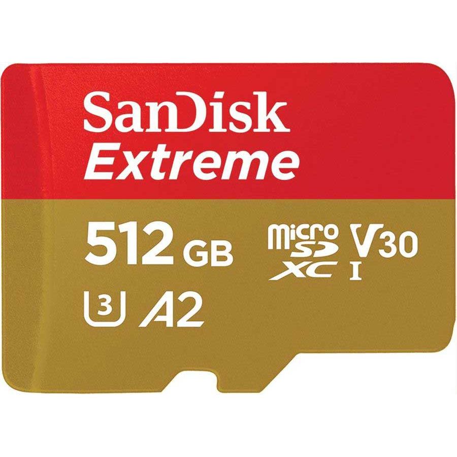 цена Карта памяти SanDisk microSD Extreme Class10 512Gb (SDSQXA1-512G-GN6MA) + adapter