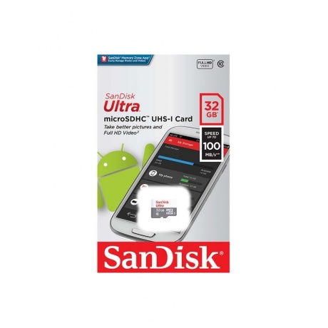 

Карта памяти SanDisk microSDHC Ultra 32Gb Class 10 (SDSQUNR-032G-GN3MN)