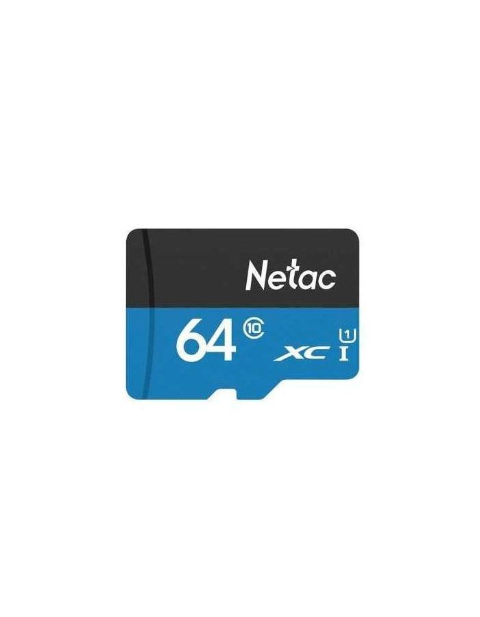 Карта памяти Netac microSD P500 64Gb (NT02P500STN-064G-R) карта памяти netac standard microsd p500 64gb sd адаптер nt02p500stn 064g r