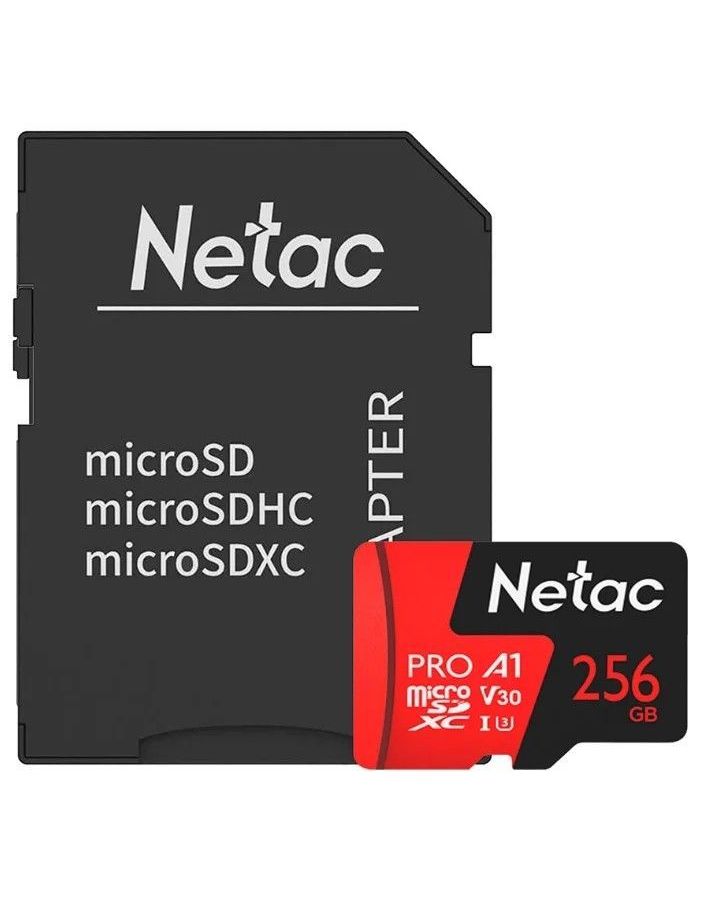Карта памяти Netac microSD P500 Extreme Pro 256Gb (NT02P500PRO-256G-S) sd карта netac pro nt02p500pro 256g s