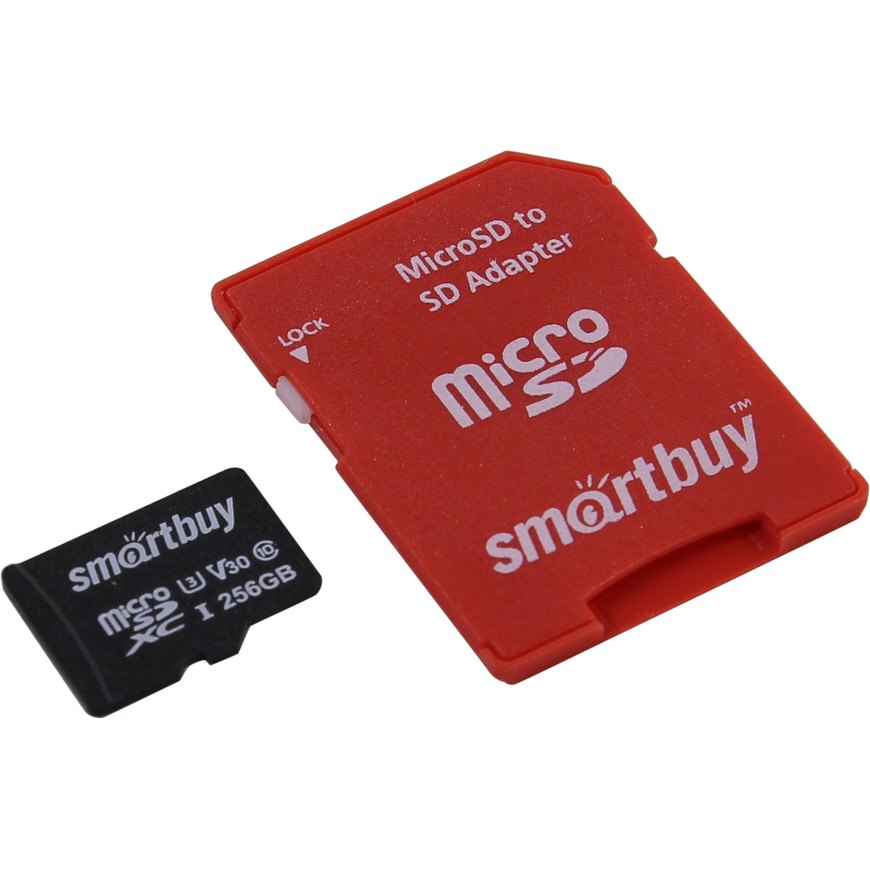 Карта памяти SmartBuy micro SDXC 256Gb Pro UHS-I U3 + ADP (90/70 Mb/s) карта памяти sandisk micro sdxc 64gb extreme pro uhs i u3 v30 a2 adp 170 90 mb s
