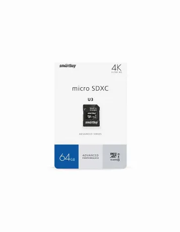 Карта памяти SmartBuy micro SDXC 64Gb Advanced Series UHS-I U3 V...