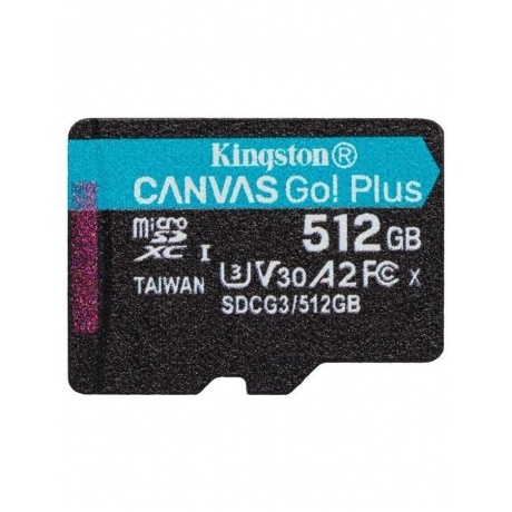 Карта памяти Kingston micro SDXC 512Gb Canvas Go Plus UHS-I U3 A2 (170/90 MB/s) - фото 1