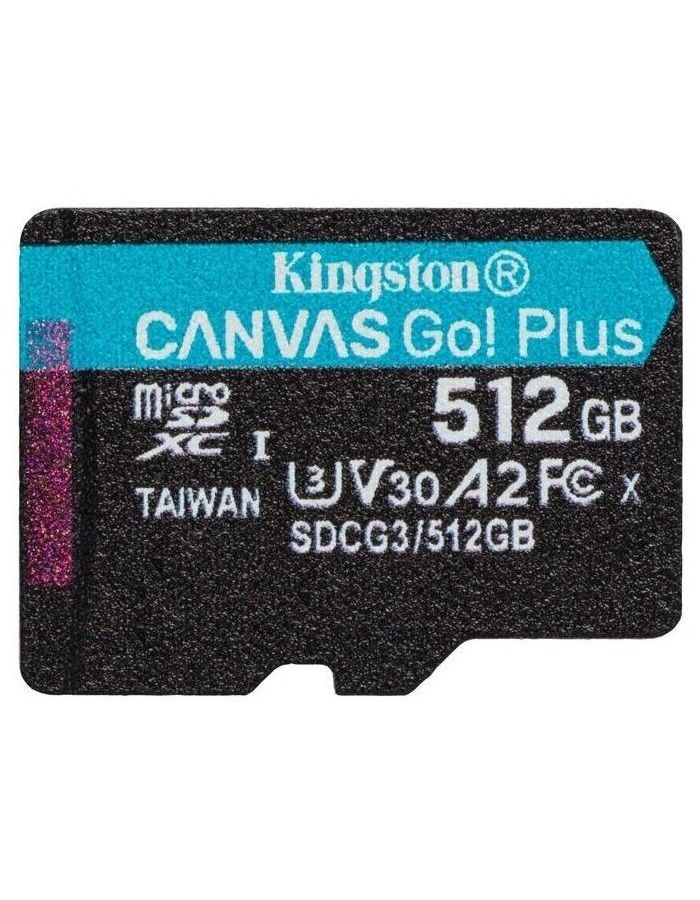Карта памяти Kingston micro SDXC 512Gb Canvas Go Plus UHS-I U3 A2 (170/90 MB/s) карта памяти micro securedigital 512gb sdxc kingston canvas select plus class10 uhs i u3 sdcs2 512gb адаптер