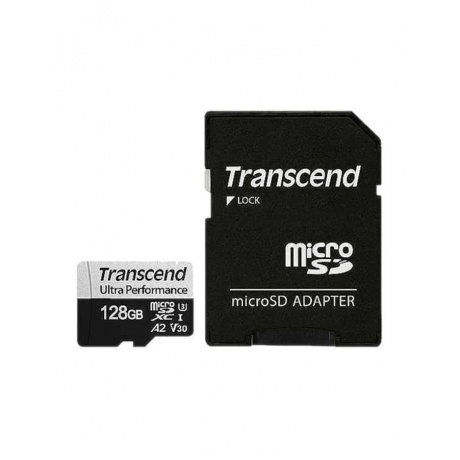 Карта памяти Transcend micro SDXC 128Gb 340S UHS-I U3 V30 A2 + ADP (160/125 Mb/s) - фото 1