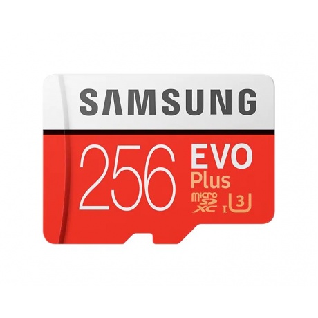 Карта памяти Samsung MicroSDXC EVO+ V2 256Gb+SD adapter (MB-MC256GA/RU) уцененный - фото 1