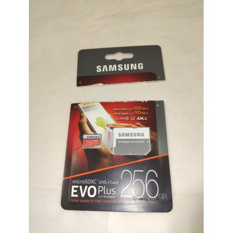Карта памяти Samsung MicroSDXC EVO+ V2 256Gb+SD adapter (MB-MC256GA/RU) уцененный - фото 2
