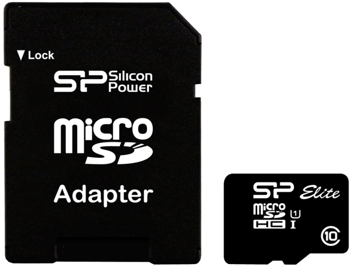 Карта памяти Silicon Power Elite MicroSDHC 16Gb Class 10 UHS-I SP016GBSTHBU1V10SP + adapter - фото 1