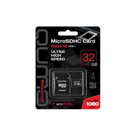 

Карта памяти Qumo MicroSD 32Gb CL10 UHS-I QM32GMICSDHC10U1