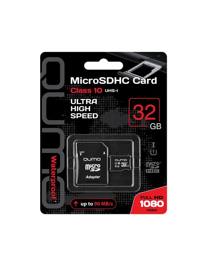 Карта памяти Qumo MicroSD 32Gb CL10 UHS-I QM32GMICSDHC10U1 цена и фото