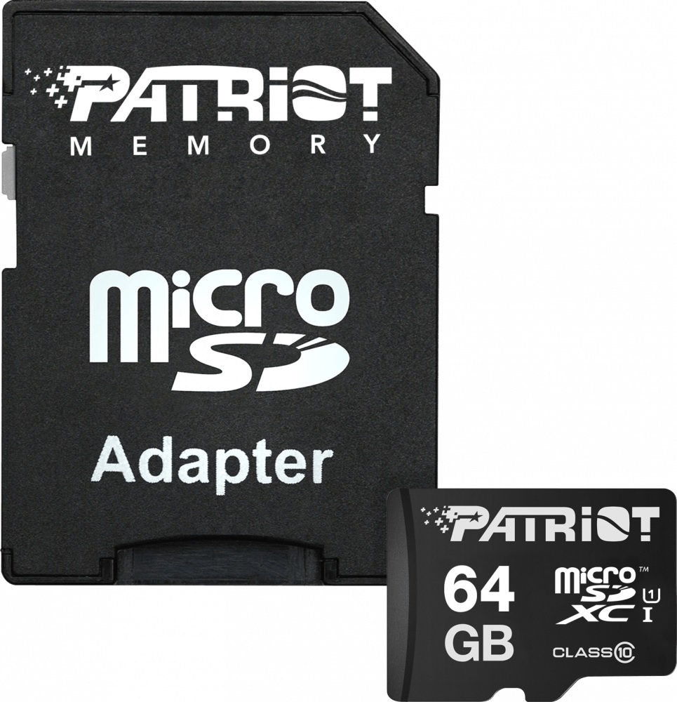 

Карта памяти Patriot Memory microSDXC 64Gb Class10 PSF64GMCSDXC10 + adapter