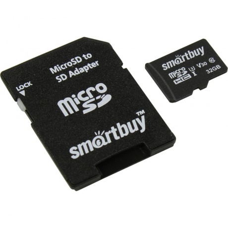 Карта памяти SmartBuy MicroSD 32Gb Class 10 Pro UHS-I U3 SB32GBSDCL10U3L-01  + adapter