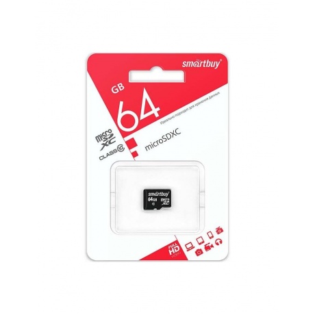

Карта памяти SmartBuy MicroSD 64Gb Class 10 SB64GBSDCL10-00LE