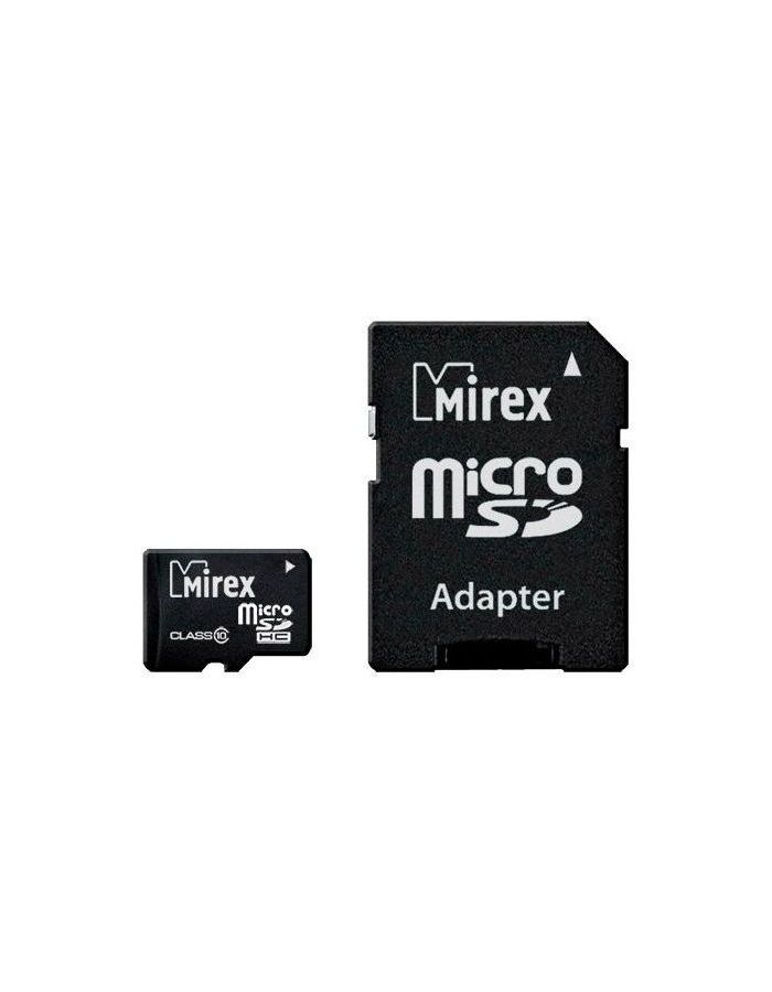 Карта памяти Mirex MicroSDHC 4Gb Class 10 13613-AD10SD04  + adapter - фото 1