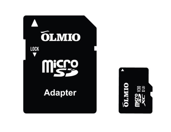 Карта памяти Olmio MicroSDXC 256Gb UHS-I U3 V30 43825  + adapter - фото 1