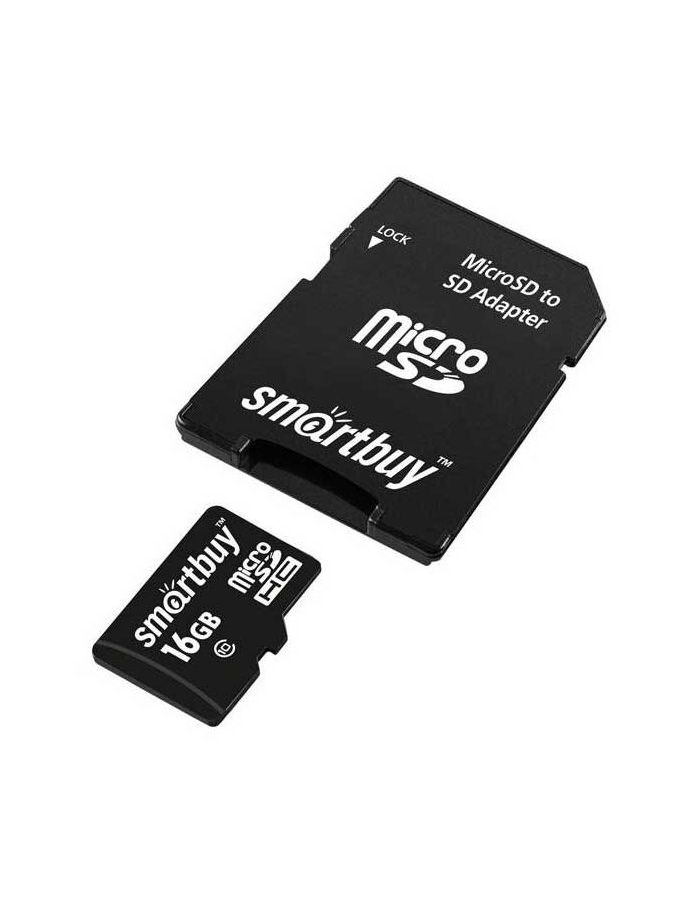 Карта памяти SmartBuy Micro SDHC 16Gb Class 10 LE (SB16GBSDCL10-00LE) - фото 1