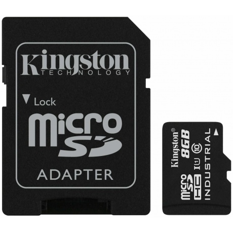 Карта памяти Kingston microSDHC 8Gb Class10 Kingston (SDCIT2/8GB) + адаптером - фото 1