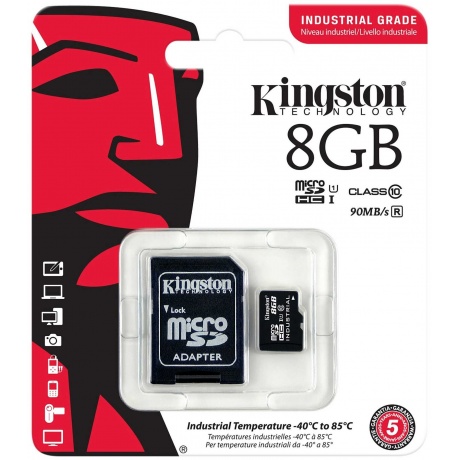 Карта памяти Kingston microSDHC 8Gb Class10 Kingston (SDCIT2/8GB) + адаптером - фото 3
