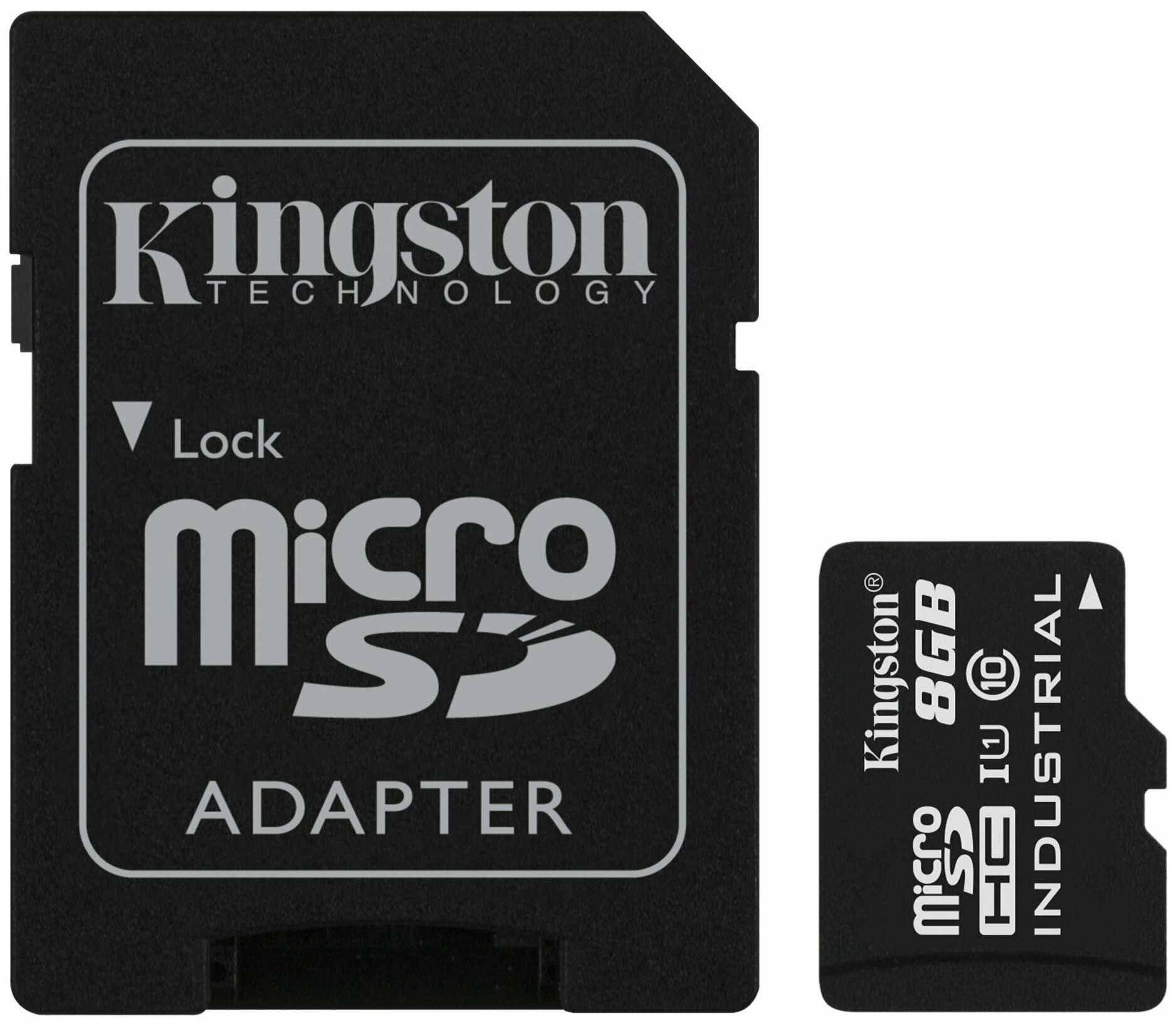 Карта памяти Kingston microSDHC 8Gb Class10 Kingston (SDCIT2/8GB) + адаптером SDCIT2/8GB - фото 1