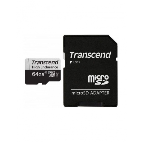 Карта памяти Transcend microSD 64GB (TS64GUSD350V) w/ adapter - фото 1