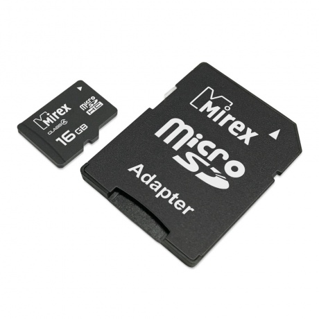Карта памяти microSD 16GB Mirex microSDHC Class 4 (SD адаптер) - фото 2