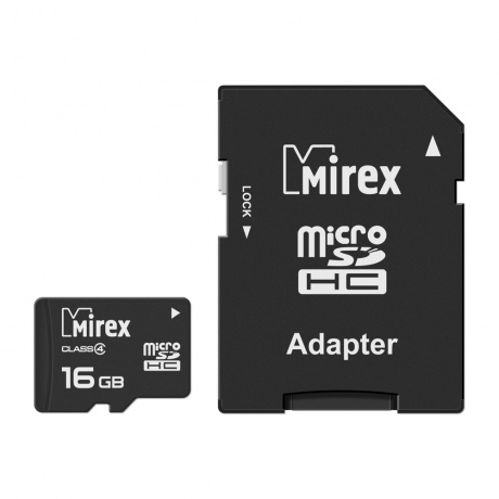 Карта памяти microSD 16GB Mirex microSDHC Class 4 (SD адаптер) - фото 3