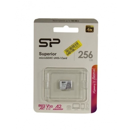 

Карта памяти microSD 256GB Silicon Power Superior A2 microSDXC Class 10 UHS-I U3 Colorful 100/80 Mb/s