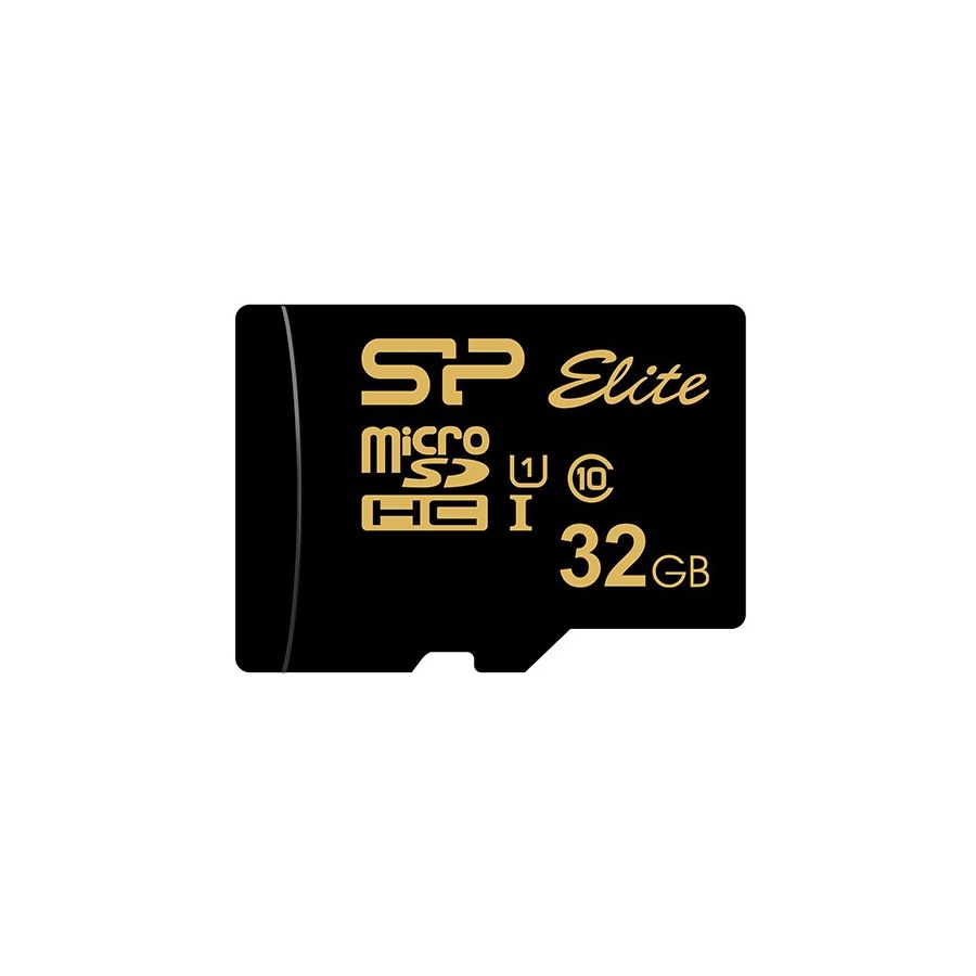 Карта памяти microSD 32GB Silicon Power Elite Gold microSDHC Class 10 UHS-I U1 85Mb/s (SD адаптер) SP032GBSTHBU1V1GSP - фото 1