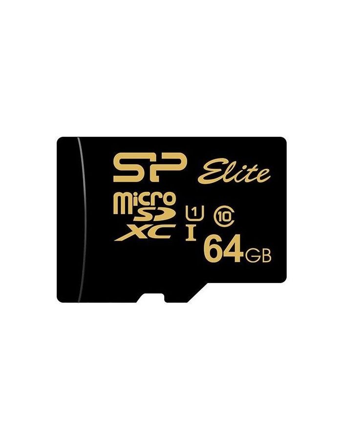 Карта памяти microSD 64GB Silicon Power Elite Gold microSDXC Class 10 UHS-I U1 85Mb/s SP064GBSTXBU1V1G - фото 1