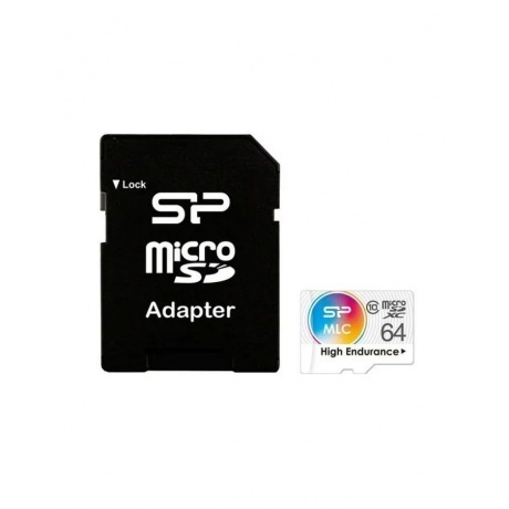 

Карта памяти microSD 64GB Silicon Power High Endurance microSDXC Class 10 UHS-I U3 (SD адаптер), MLC
