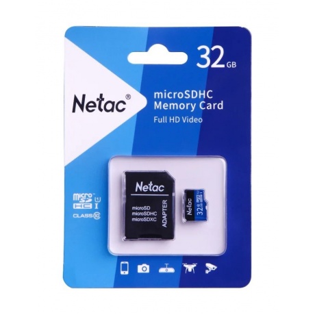 Карта памяти microSDHC 32GB Netac P500 NT02P500STN-032G-R  (с SD адаптером) 80MB/s - фото 2