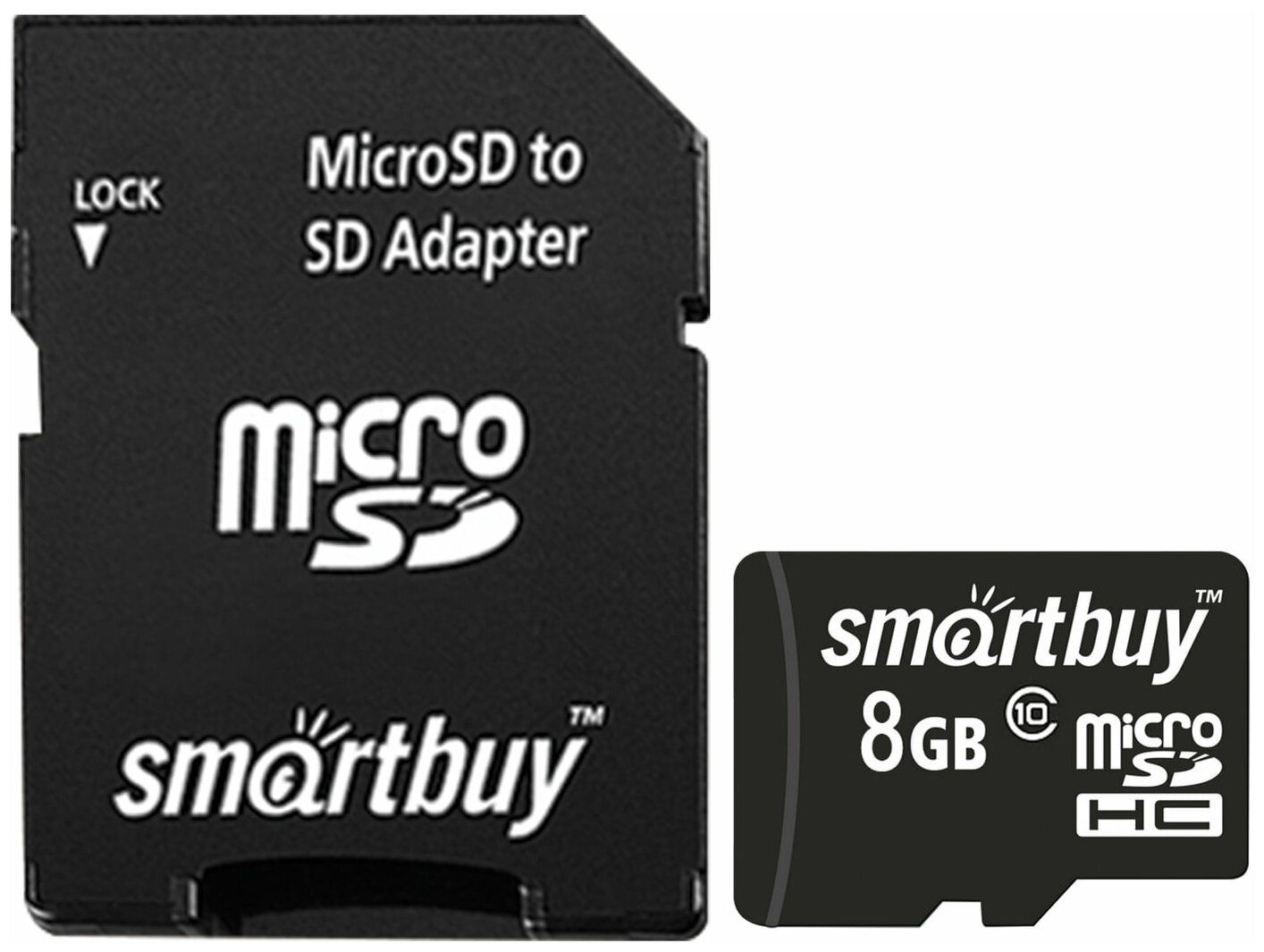 Карта памяти Smartbuy SDHC 8Гб Class 10 (SB8GBSDCL10-01) SD адаптер карта памяти smartbuy microsdhc class 10 16 gb