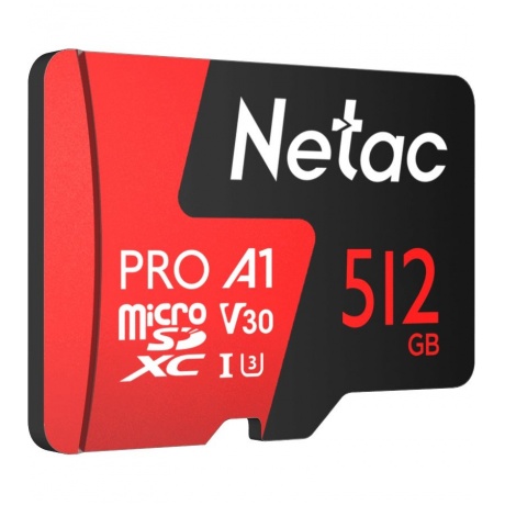 Карта памяти Netac SDXC 512б Class 10 UHS-I (NT02P500PRO-512G-R)+SD adapter - фото 2