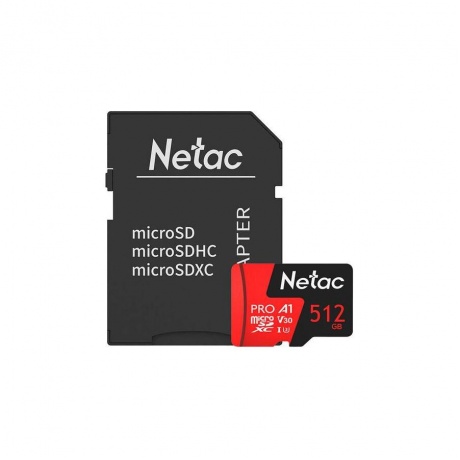 Карта памяти Netac SDXC 512б Class 10 UHS-I (NT02P500PRO-512G-R)+SD adapter - фото 3