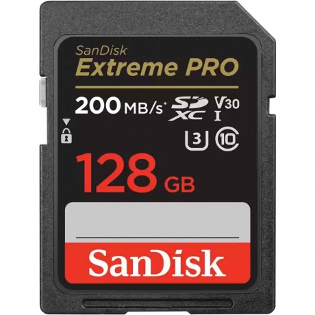 Карта памяти SanDisk Extreme PRO 128GB SDXC Memory Card 200MB/s SDSDXXD-128G-GN4IN - фото 1