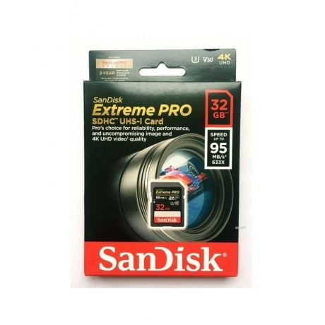 Карта памяти SanDisk Extreme Pro SD UHS I 32GB SDSDXXO-032G-GN4IN - фото 4